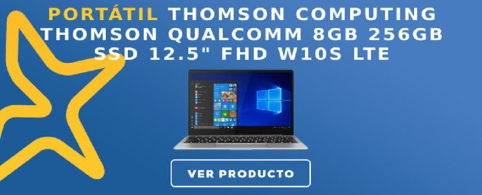 Portátil Thomson computing THOMSON QUALCOMM 8GB 256GB SSD 12.5" FHD W10S LTE