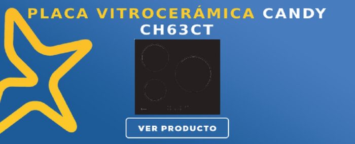 placa vitrocerámica Candy CH63CT