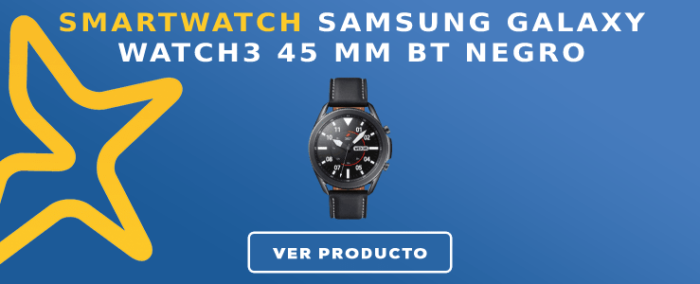Smartwatch Samsung Galaxy Watch3 45 mm BT Negro