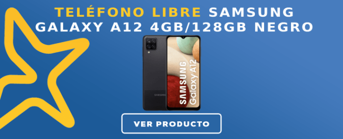Telefono libre Samsung Galaxy A12 4GB128GB Negro