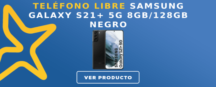 Teléfono libre Samsung GALAXY S21+ 5G 8GB/256GB Negro