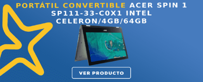 Portátil convertible Acer Spin 1 SP111-33-C0X1 Intel Celeron/4GB/64GB