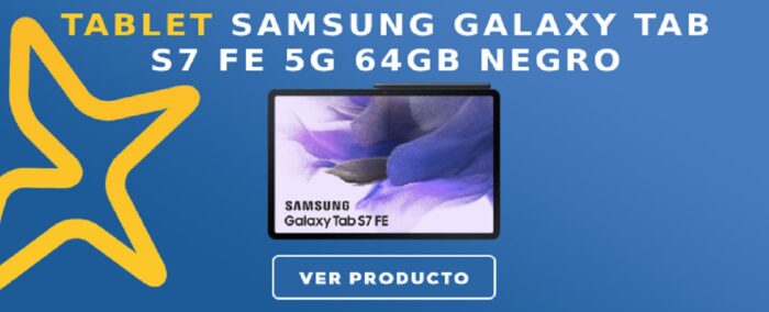 Tablet Samsung Galaxy Tab S7 FE 5G 64GB Negro