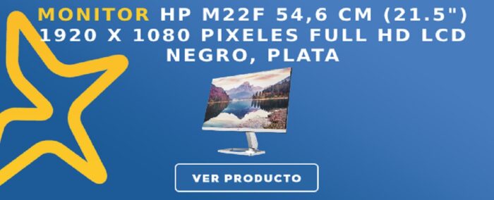 Monitor HP M22f 54,6 cm (21.5") 1920 x 1080 Pixeles Full HD LCD Negro, Plata