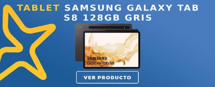 Tablet Samsung Galaxy TAB S8 128GB Gris