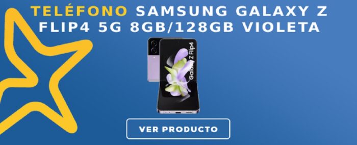 Teléfono Samsung Galaxy Z Flip4 5G 8GB/128GB Violeta