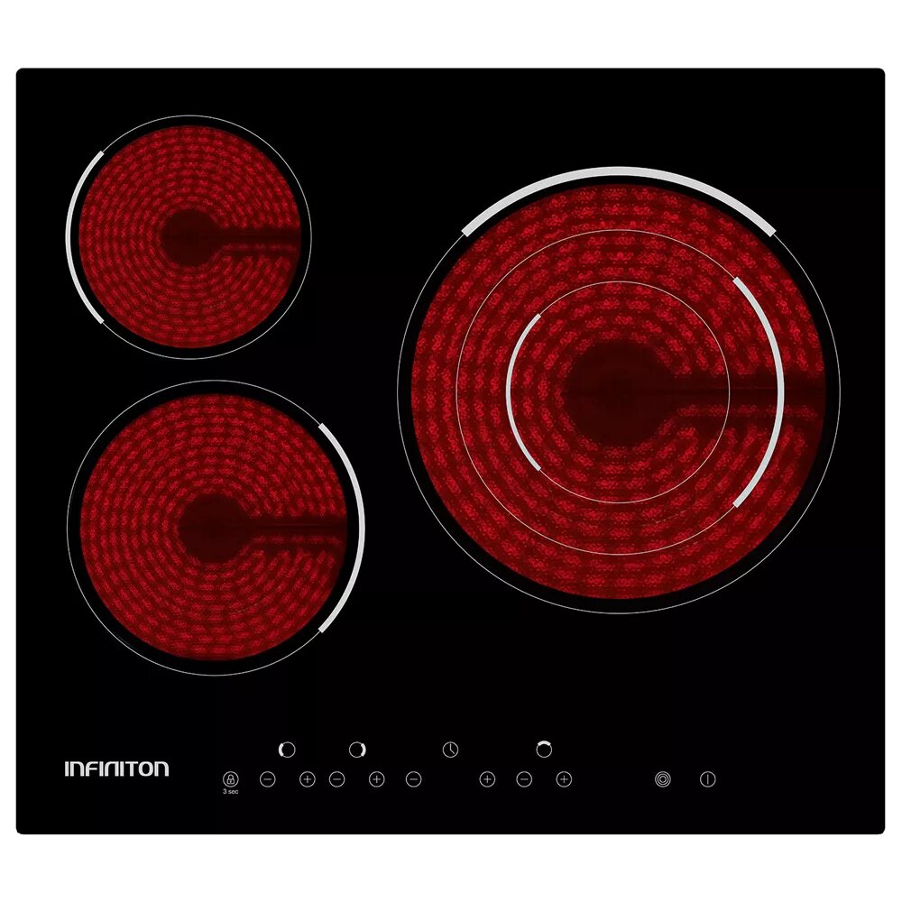 Conjunto horno y placa con 3 zonas de cocinado